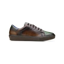 Belvedere Sneaker Stone Genuine Ostrich Soft Italian Calf Brown Forest Y31 image 4