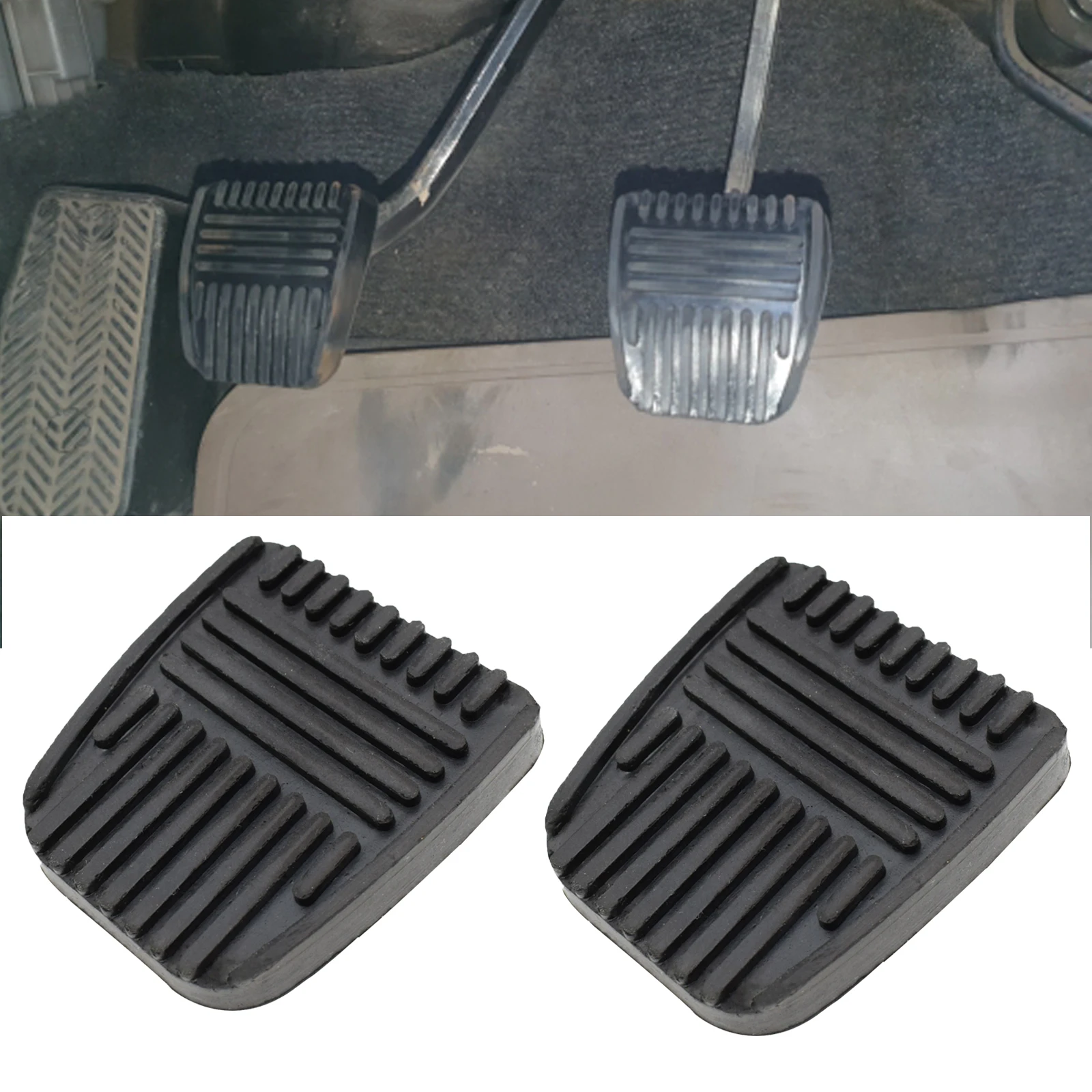 2Pcs Brake Clutch Pedal Pad Cover Set for Toyota Camry 4Runner Celica Land Cru - £10.92 GBP