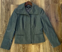 Talbots 99% Wool Blend Blazer Jacket Long Sleeves Button Front Gray  Sz 4 EUC - £22.15 GBP