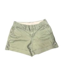 Women Banana Republic Weekend Short Size 4  Green Stretch Chino Cuffed Hems - $13.98