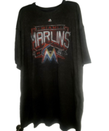 MLB Miami Marlins Majestic Dark Gray Men's 3XLT BIG & TALL T-Shirt NWT - £11.43 GBP