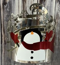 Bath &amp; Body Works BBW 3-Wick Jar Candle Holder - Snowman Snowflakes - £9.30 GBP