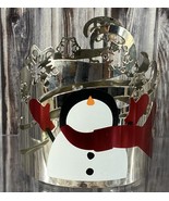 Bath &amp; Body Works BBW 3-Wick Jar Candle Holder - Snowman Snowflakes - £9.19 GBP