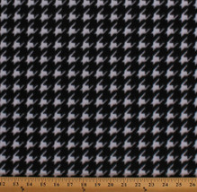 Houndstooth Black and White Checks Checked Pattern Fleece Fabric Print A511.28 - £4.78 GBP