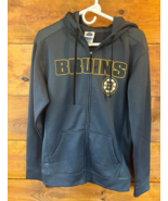 Boston Bruins NHL Gray Hockey Full Zip Up Jacket Hoodie Sweater Women&#39;s ... - $347.23 MXN