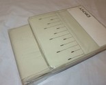 DKNY TWEED DREAMS 2P Line Embroidered Queen Flat Fitted sheets Creme Esp... - $105.55