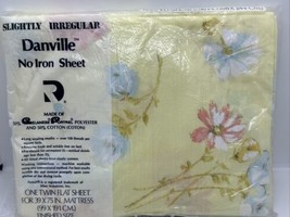 Danville By Dan River TWIN Flat Sheet Yellow Floral Slightly Irregular M... - £10.95 GBP