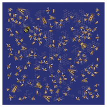 Printed Image Honey Bees Bandanna 22&quot; x 22&quot; Glow In The Dark Nature Facts - £8.77 GBP