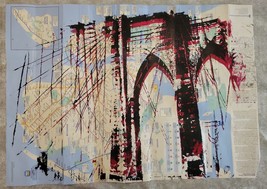 Original Handpainted Brooklyn Bridge on a NYC Subway Map - £19.66 GBP