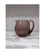 Amethyst Glass Pitcher Blenko Inspired, Vintage Hand Blown Art, 6&quot; H, Ho... - $39.60