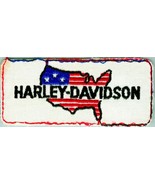 Vtg Harley-Davidson Embroidered Patch USA Map Stars &amp; Stripes 5&quot;  x 2 1/8&quot; - £16.68 GBP