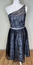 Allure Bridals NWT Women’s One Shoulder Knee Length lace Dress Size 8 Black M2 - £26.07 GBP