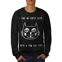 Wellcoda Cat Love Mens Sweatshirt, Adorable Animal Casual Pullover Jumper - £24.11 GBP+