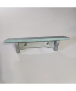 Small Wood Wall Hanging Farmhouse Shelf w/2 Pegs 16&quot; Long Country Blue/S... - $272.80 MXN
