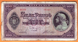 HUNGARY 1945  Fine 100 Pengő / Pengova / Pengyvov / Pengei Banknote Bill... - £4.21 GBP