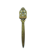 Vintage Collectible Solid Brass Enamel Bethlehem Souvenir Letter Opener 8&quot; - $190.42 MXN