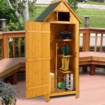 30.3”L X 21.3”W X 70.5”H Outdoor Storage Cabinet Tool Shed Wooden Garden... - £179.93 GBP