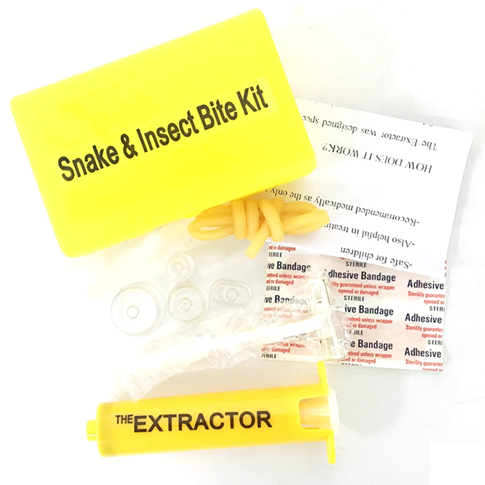Outdoor Insect Snake Bite Vacuum Venom Extractor First Aid Kit Wild