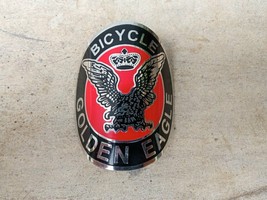 GOLDEN EAGLE Black Red Emblem Head Badge For Vintage Bicycle (Free shipp... - $30.00