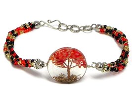 Mia Jewel Shop Tree of Life Crushed Chip Stone Inlay Copper Wire Round Clear Acr - £11.84 GBP