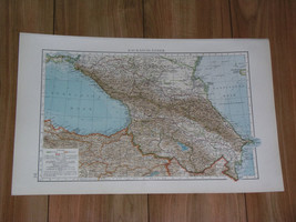1911 Antique Map Of Caucasus Armenia Turkey Azerbaijan Georgia Dagestan Russia - £21.03 GBP