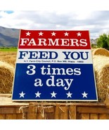 Farmers Feed You 3 Times A Day Ithaca NY Bumper Sticker Red White Blue U... - $212.86 MXN