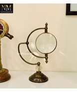 Antique Brass Magnifying with Stand 10.5&quot; Glass Magnifier Vintage Nautic... - $134.47 CAD