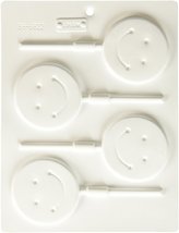 LorAnn Oils 5480 Smiley Face 4 Cavity 1 Design Lollipop Sheet Mold - $13.70 CAD