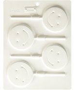 LorAnn Oils 5480 Smiley Face 4 Cavity 1 Design Lollipop Sheet Mold - $180.41 MXN
