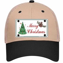 Merry Christmas Tree Novelty Khaki Mesh License Plate Hat - £23.12 GBP