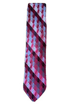 Van Heusen men’s red diamond geometric silk dress necktie - £5.81 GBP
