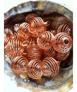 3x Coppertone Spiral Cages 20-25mm Pendants Charms Healing Crystals Reiki - $94.80 MXN