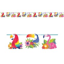 Lush Luau Shaped Ribbon Banner 6&quot; x 7&#39; Paper Decorations Luau Party Supp... - £8.51 GBP