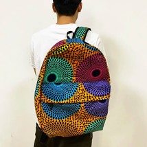 2023 New Schoolbag Ankara Bag High Quality   Backpack Batik Printed fashion Trav - £138.72 GBP