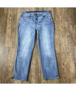 Curves 360 by NYDJ Size 14 Slim Straight Ankle Jeans Denim Pants Side Slit 35x28 - $37.99