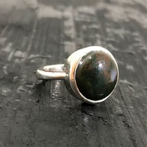 AA Natural Bloodstone Silver Ring Handmade 925 Silver Jewelry March Birthstone - £32.62 GBP