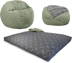 Cordaroy&#39;S Chenille Bean Bag Chair, Convertible Chair Folds From Bean, Full Size - £291.50 GBP