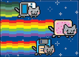 Nyan Cat Game Boy Poptart and Disk Images Refrigerator Magnet NEW UNUSED - £3.13 GBP