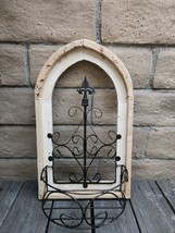 Arch Wood Window W/ Collapsible Metal Basket Distress 22&quot;-25&quot;, CHOOSE Style - $47.90+