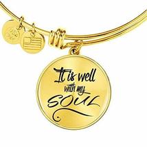Express Your Love Gifts It is Well with My Soul Circle Bangle Stainless Steel or - £32.48 GBP