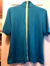 NWT Ladies GG BLUE Peacock Blue Lime Suki Short Sleeve Mock Golf Shirt - L image 2