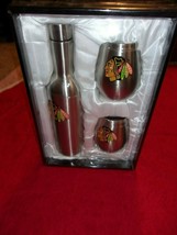 Chicago Blackhawks Stainless Steel Bottle &amp; Tumblers Laser Etched Gift S... - $53.99