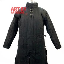 Medieval Gambeson Thick Padded Long Coat with Full Sleeves Armor Aketon Jacket A - £77.53 GBP
