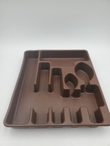 Vintage Rubbermaid Silverware Flatware Utensil Holder Tray 2922 Choc Brown - $14.95