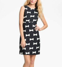 Kate Spade Women Dress Cora Black White Bow All Wrapped Up Holiday Sz 8 - £146.54 GBP