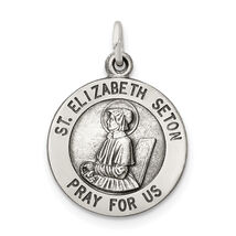 Silver Antiqued Saint Elizabeth Seton Medal QC5714 - $46.88