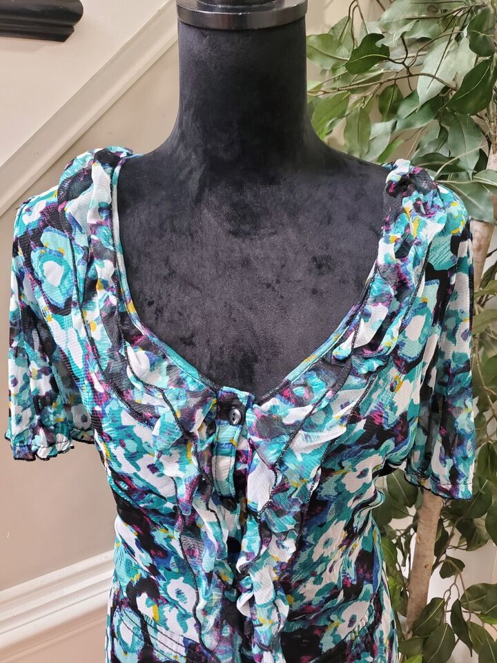 Notations Womens Multicolor 100% Polyester Scoop Neck Short Sleeve Top Blouse 2X Item image 5