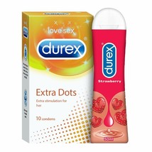 Durex Pleasure Packs (Strawberry 50ml, Extra Dots 10s) Expiry- 21st Dec ... - £17.67 GBP