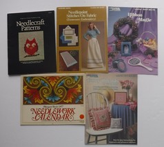 Vintage Needlepoint Pattern books / booklets Lot of 5 Needlecraft Patterns - $13.98