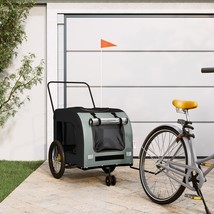 vidaXL Pet Bike Trailer Black and Grey Oxford fabric, Iron, PVC Medium - $3,752.66 MXN